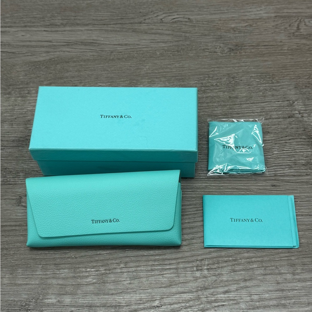 Authentic Tiffany & Co. Teal & Tortoise Sunglasses with Aqua Case - Picture 8 of 9